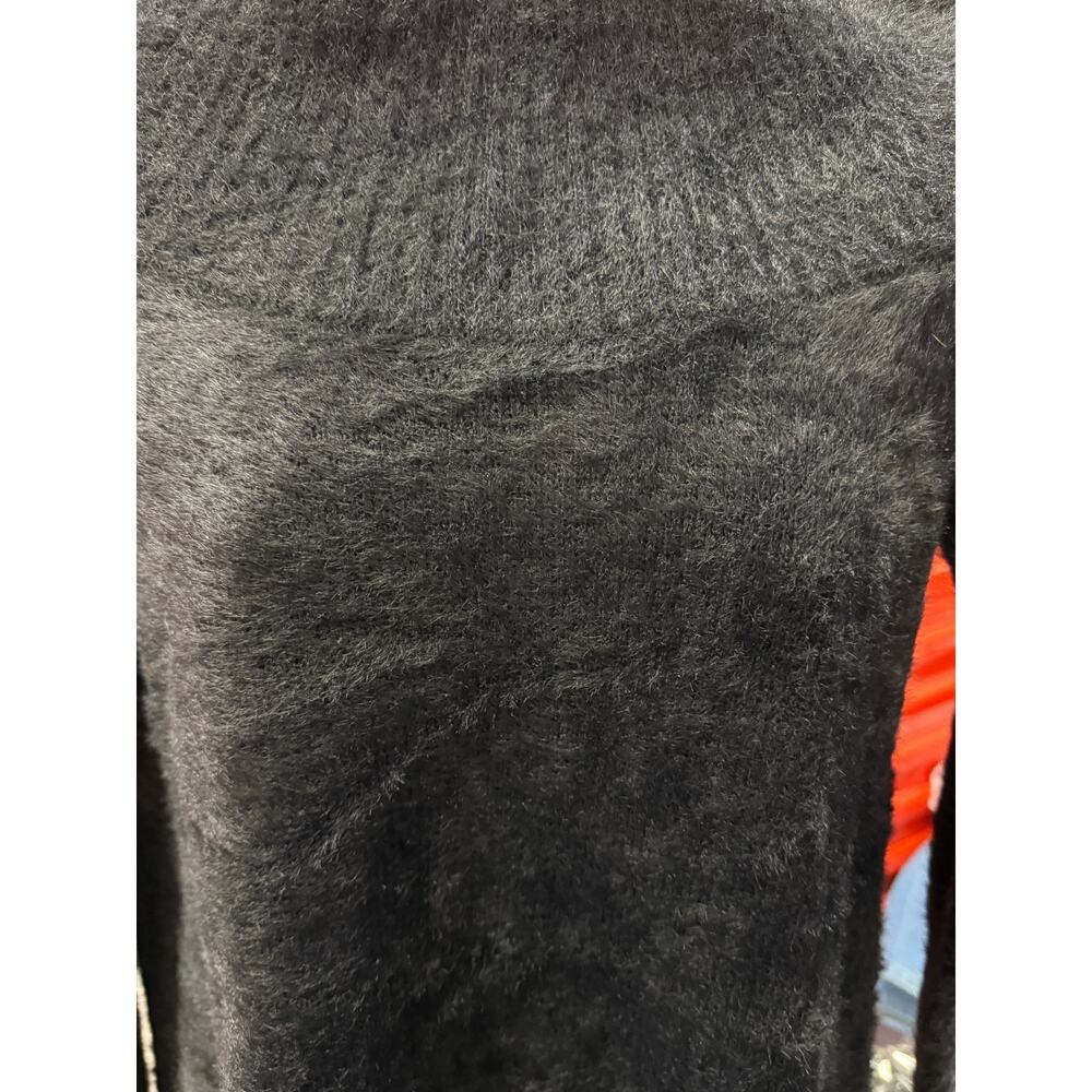 Loft women size S longsleeve black off-shoulder Sweater Soft 90's Shoulder - Picture 2 of 4